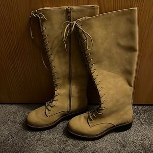 Knee high combat boot